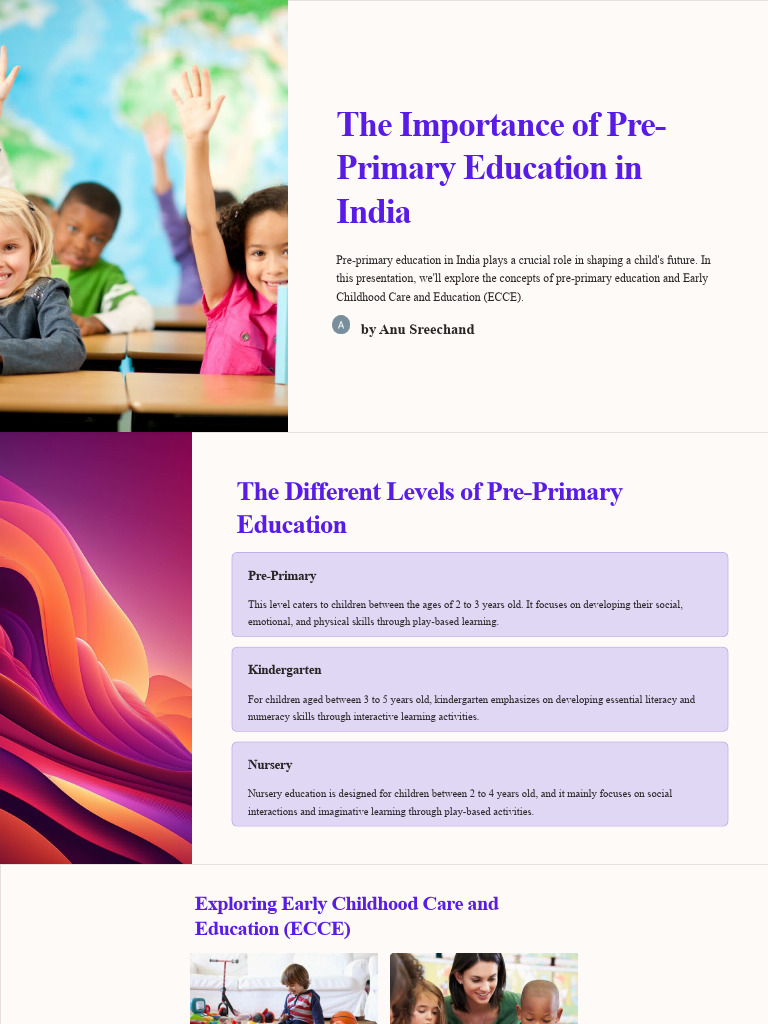 Types Of Pre Primary Education In India