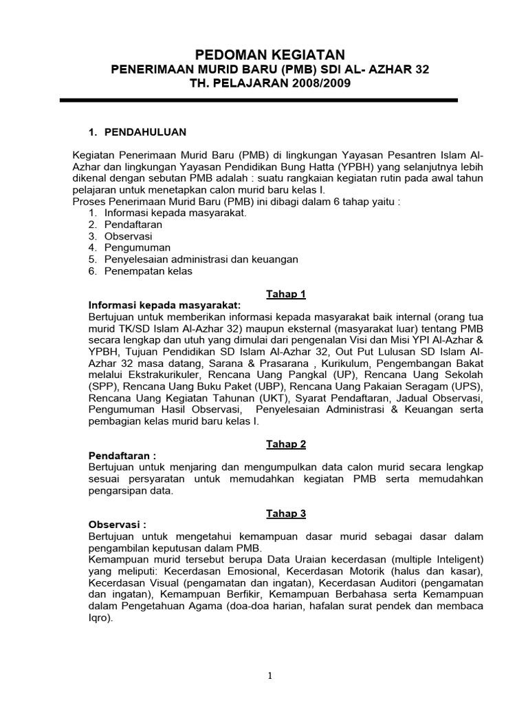 Pedoman PMB | PDF