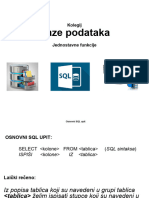 Vježba 2 - Jednostavne SQL Funkcije