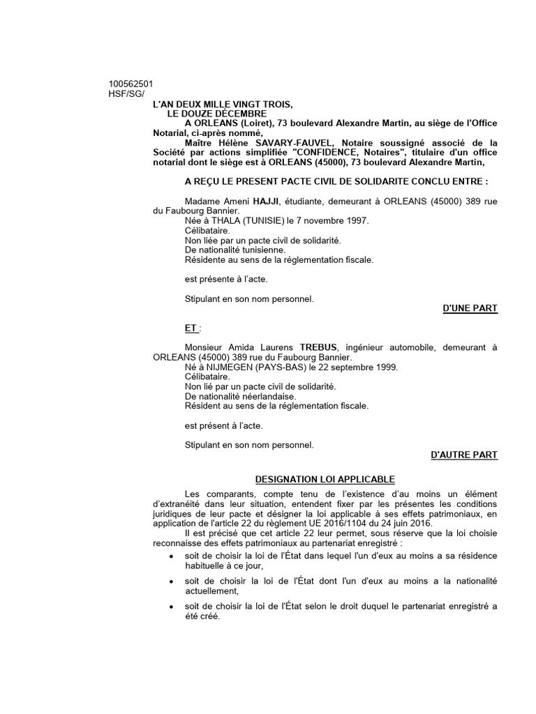 Pacte Civil de Solidarité à Orléans | PDF | Impôts | Justice
