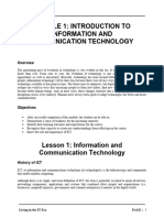 MODULE 1-INTRODUCTION TO INFORMATION AND COMMUNICATION TECHNOLOGY