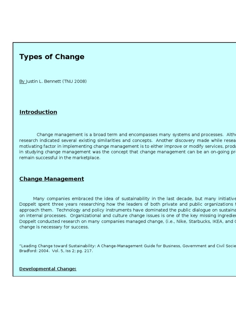 Change Management | PDF | Change Management | Evolution
