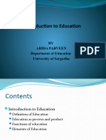 Introduction To Education (Part 1)