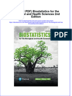 Original PDF Biostatistics For The Biological and Health Sciences 2nd Edition PDF
