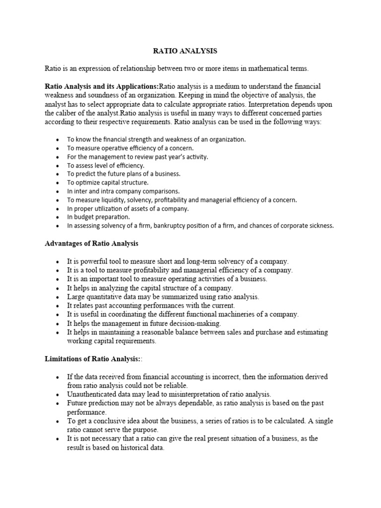 Ratio Analysis | PDF | Dividend | Debt