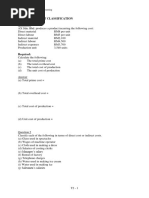 TUTORIAL 2 Cost Classification