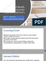 Unit 1 - Lesson 6 - Determining Nutrient Content