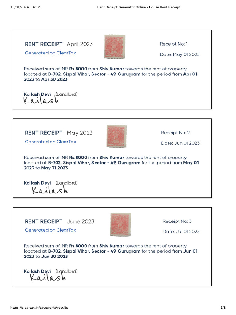 Rent receipt generator online house rent receipt new pdf