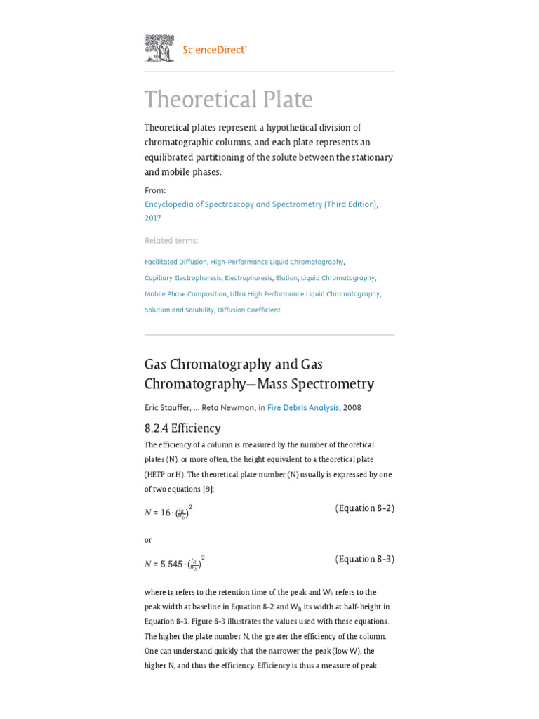 Theoretical Plate an overview _ ScienceDirect Topics PDF