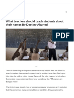 What Teachers Should Teach Students About Their Names by Destiny Akunesi