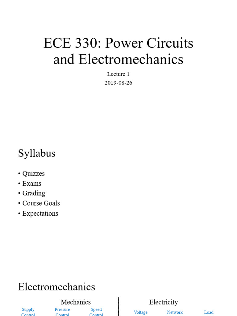 Lecture 1.1 | PDF | Electricity | Electrical Engineering