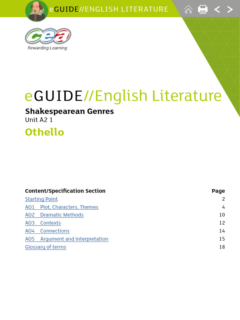A2 1 English Literature Eguide Shakespeare - Othello | PDF