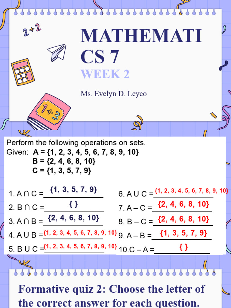 Math 7-Operationof Sets Day 2 | PDF | Mathematical Logic | Logic