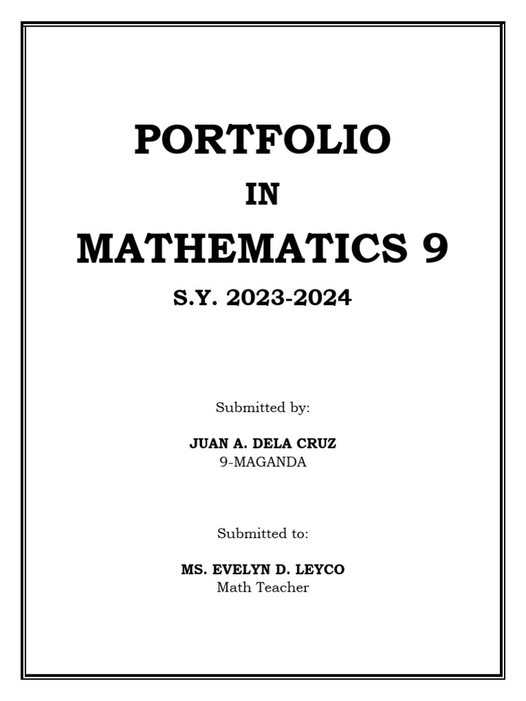 Cover Page Math Portfolio | PDF | Science & Mathematics