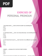 Exercises of Pronoun