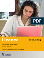 Brochure Licence Sciences Du Langage 2023-2024