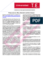 Nº 510 (14-02-11) Publicado El Real Decreto de Doctorado