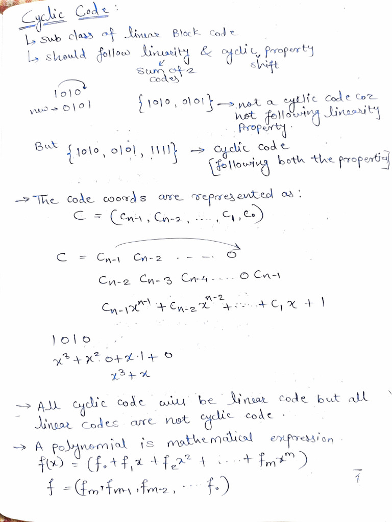 Cyclic Code - 1 | PDF