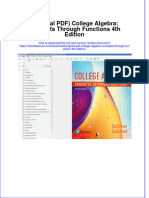 Original PDF College Algebra Concepts Through Functions 4th Edition PDF