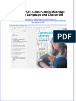 Original PDF Constructing Meaning Teaching Language and Literac 6th