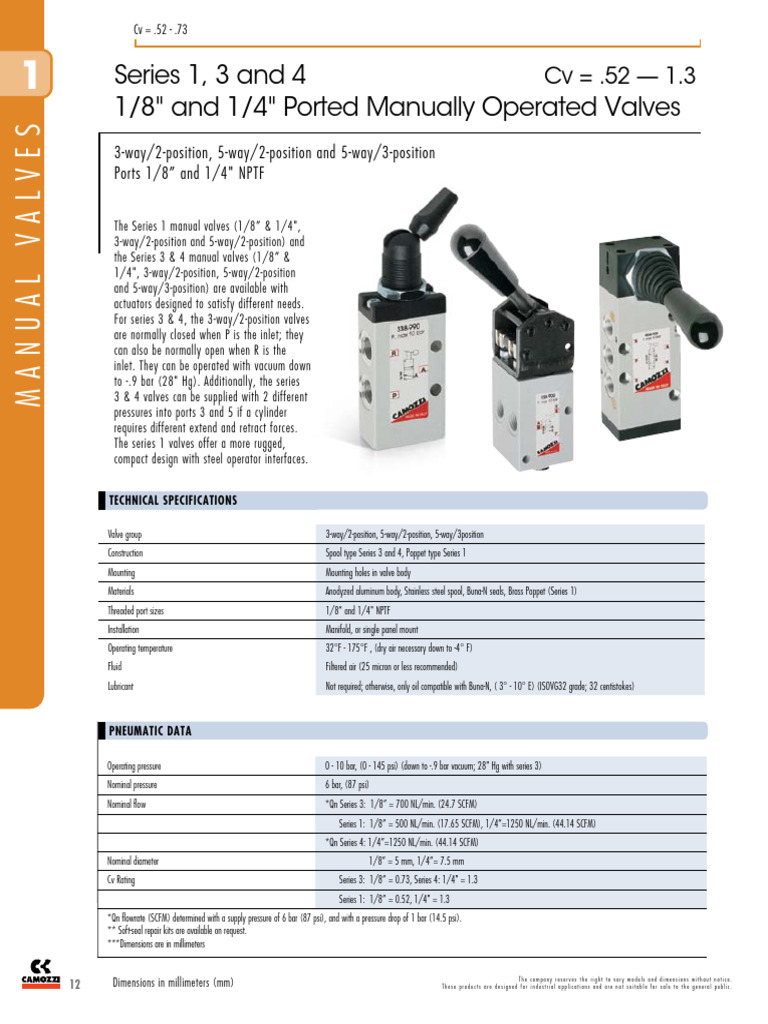 1 8 Ported Manually Operated Valves | PDF | Valve | Gas Technologies