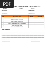 Suspended Cantilever Checklist