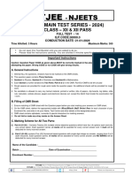 Full Test-14 (PCM) Paper (21-01-2024)