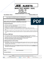 Njeets Full Test-10 (PCM) Paper (15!01!2024)