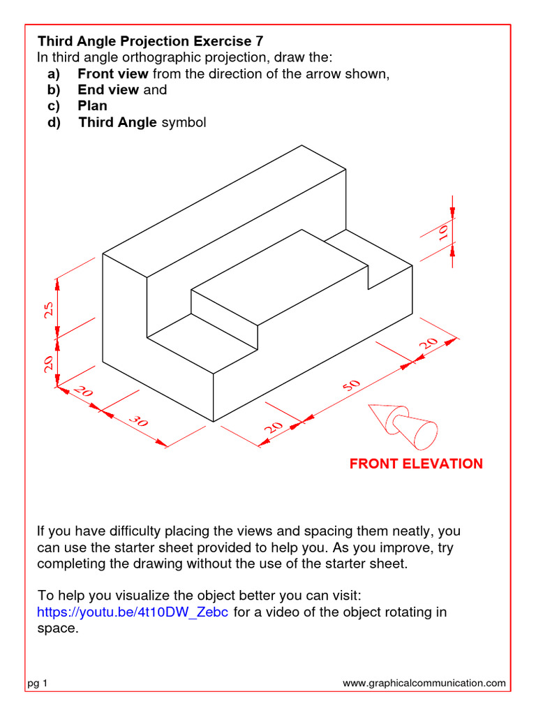Third Angle Projection Guide | PDF