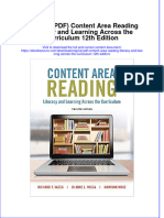 Original PDF Content Area Reading Literacy and Learning Across The Curriculum 12th Edition PDF