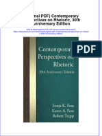 Original PDF Contemporary Perspectives On Rhetoric 30th Anniversary Edition PDF