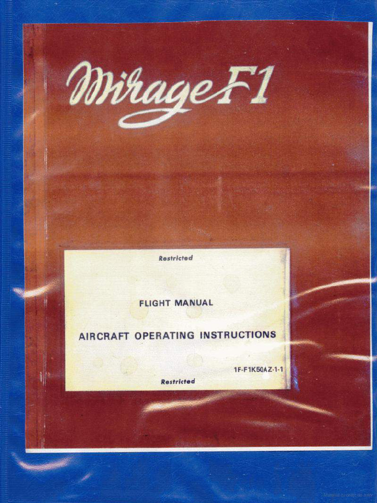 Dassault Mirage F1 Flight Manual | PDF