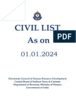 CBIC Civil List As On 01.01.2024