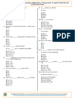 405 - Subject Pronouns Possessive Adjectives Possessive S and of Test A1 A2 Level Exercises