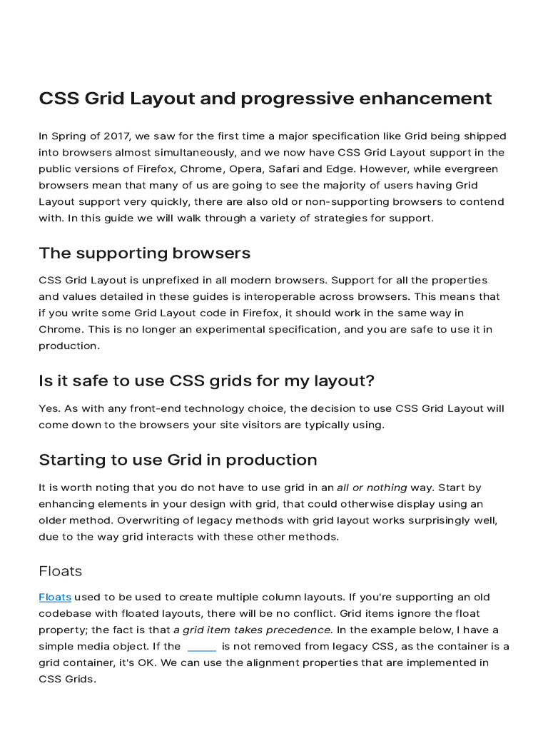 CSS Grid Layout and Progressive Enhancement - CSS - Cascading Style ...