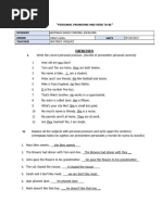 Exercises To Be Verb and Personal Pronouns SANTIAGO CORONEL