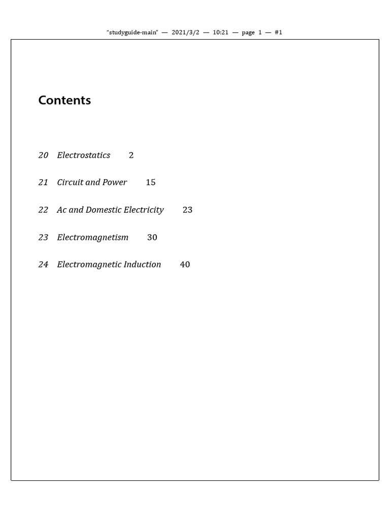 Electricity and Magnetism Study Guide | PDF | Electric Charge ...