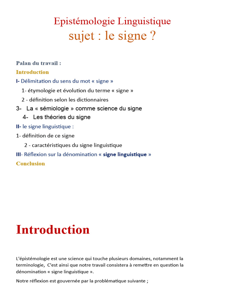 Comprendre le Signe Linguistique | PDF | Sémiotique | Science