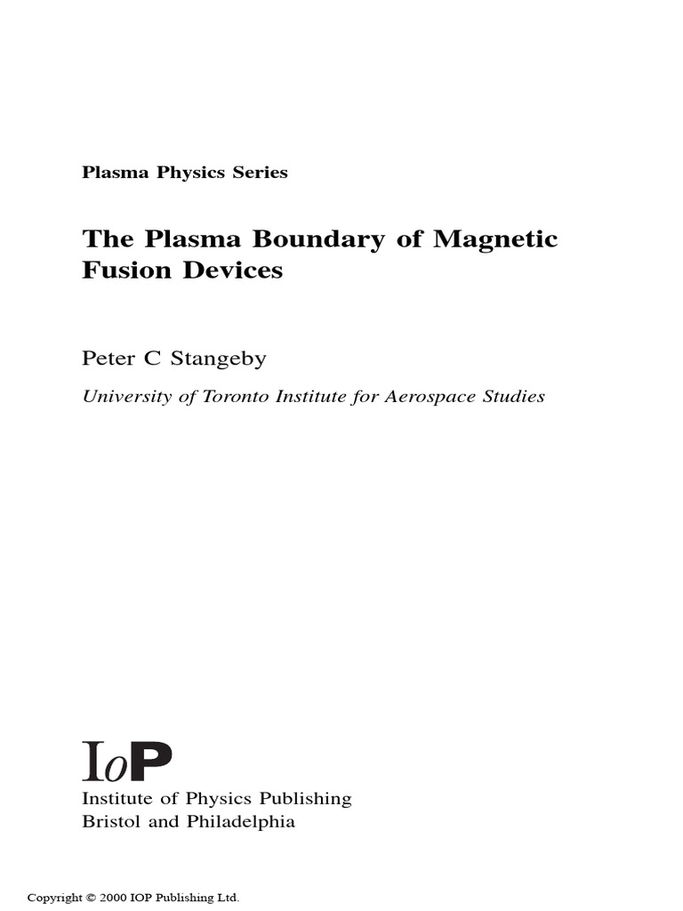 The Plasma Boundary of Magnetic Fusion Devices | PDF