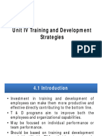 Unit IV Training and Development Strategies
