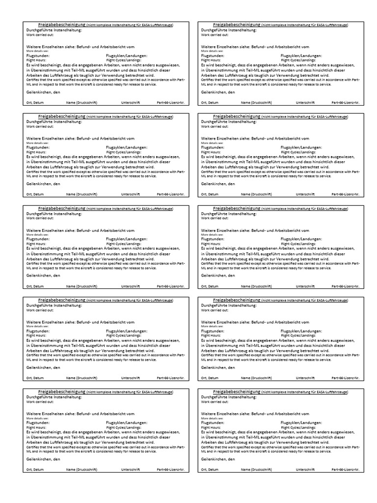 Freigabebescheinigung Groß Final Blanko | PDF