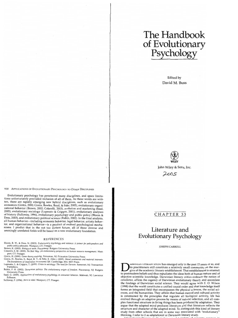 The Handbook of Evolutionary Psychology | PDF | Literary Criticism ...