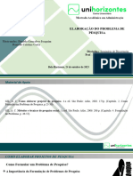 Elaboração Do Problema de Pesquisa