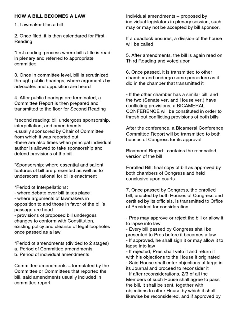 Statcon Review How Bill A Law To Tolentino PDF Bill (Law