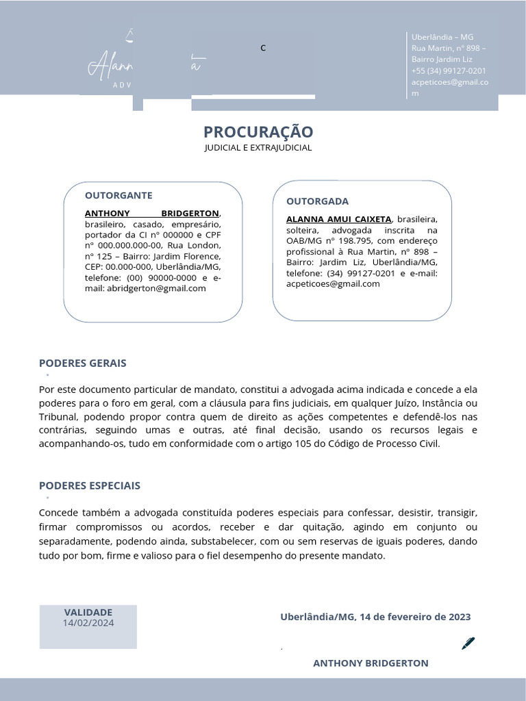 Procuração Cível - Visual Law - Legal Design | PDF | Advogado ...
