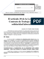 Solidaridad Laboral - Analisis Del Art. 30 de La LCT