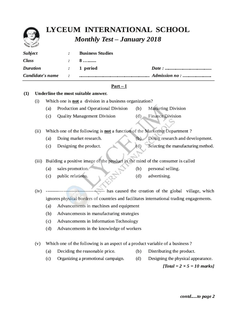 Business Studies Pdf