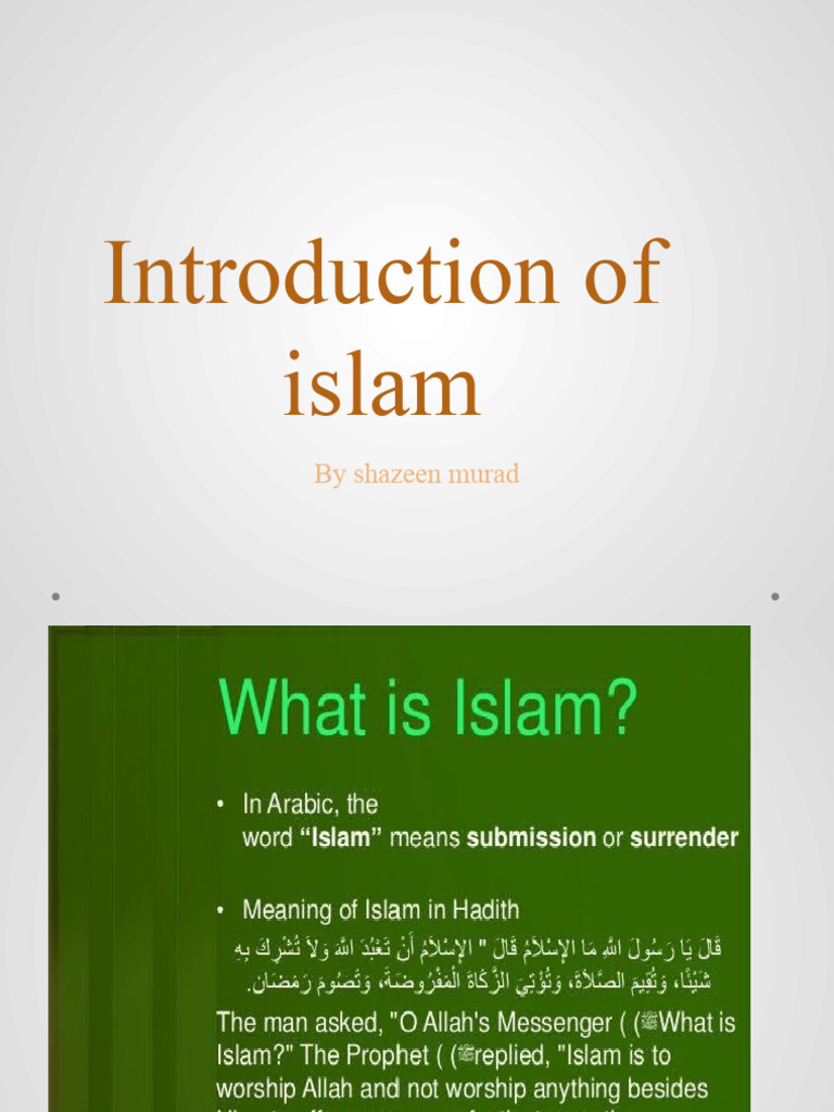 Introduction Of Islam Pdf