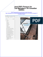 Original PDF Finance For Non Financial Managers 7th Canadian Edition PDF