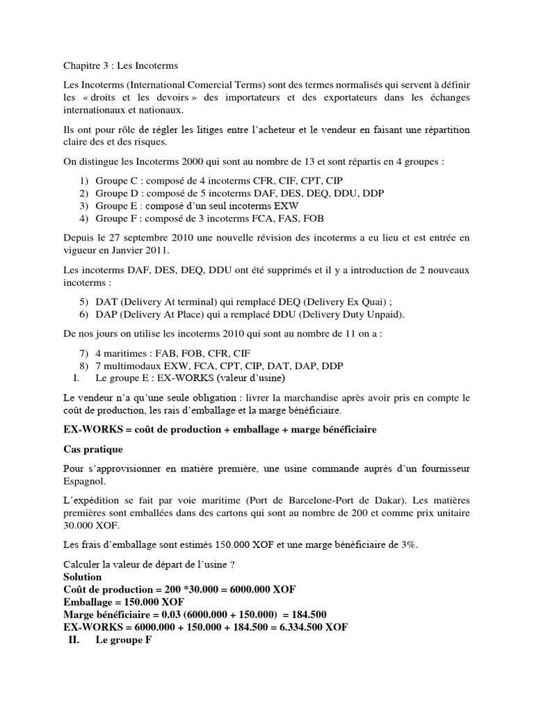 Comprendre les Incoterms 2010 | PDF | Logistique | Droit des affaires